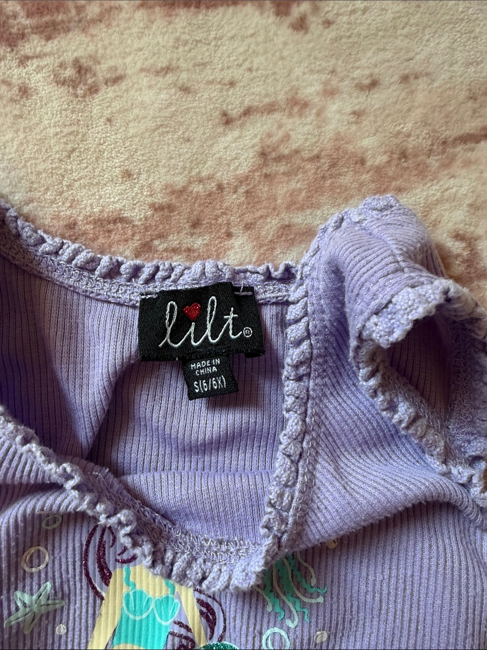 lilt Lavender Ribbed Tank with Ruffle Trim - Picture 2 of 5